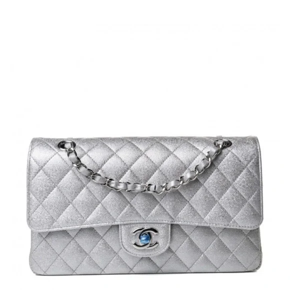 **SOLD** CHANEL Glittered Metallic Caviar Medium Double Flap LIMITED EDITION - Picture 1 of 12